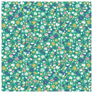 The CARNABY COLLECTION, Liberty Fabrics, by Riley Blake, Bloomsbury Blossom C in green, By the Yard