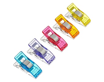 Clover Wonder Clips Assorted Colors 50ct, with seam allowance markings, CL 3183