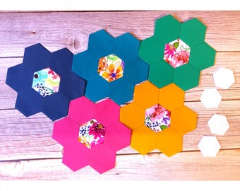 6-inch HEXAGON PAPER PIECES for English Paper Piecing, 6-inch sides, die-cut, Small, Medium, Large Packages