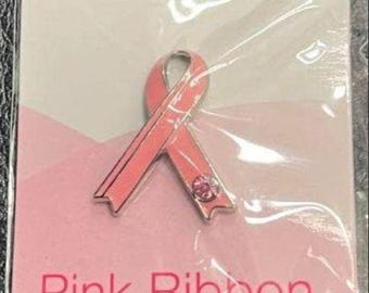 Pink Ribbon Pin BadgeBreast Cancer Awareness Charity Pin Badge Lapel Brooch Donation Support | Survivor Gift | Fundraising Accessory