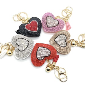 Heart Rhinestone Keychain: Luxury Crystal Bag Charm
