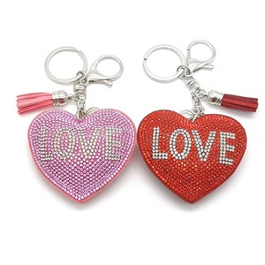 Rhinestone Heart Keychain: Love Charm, Valentine&#39;s Gift