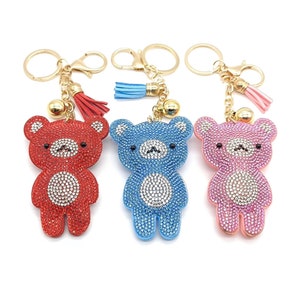 Rhinestone Bear Keychain: Luxury Crystal Bag Charm