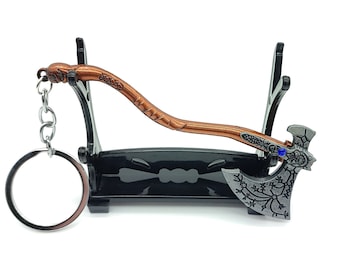 God of War Kratos Leviathan Axe Replica Keychain, Video Game Collectibles, Gamer Boyfriend Gift, Metal Viking Axe Weapon Miniature