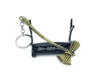 Thor Stormbreaker Schlüsselanhänger l Marvel Avengers Infinity War Waffe l Sammlerstück Thor Axt l Dekorativer Schlüsselanhänger l Marvel Comics Geschenk