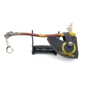 God of War Ragnarok Leviathan Axe Keychain | Kratos Viking Weapons Replica | Game Collector Gift | Game Accessories | Gaming Desk Decor