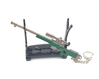 Llavero de PUBG con rifle francotirador AWM y AWP Battleground, accesorios de juego/regalo para jugadores y fans de PlayerUnknown's Battlegrounds.