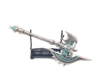 World of Warcraft Schlüsselanhänger | Azeroth Schattengram Axt Replik | Spiel Zubehör | Sammlerstück WoW Waffe Schlüsselanhänger | WoW Geschenk für Gamer