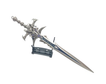 30CM/11.8" Frostmourne Sword Replica | World of Warcraft Lich King Keychain & Game Accessories | Cosplay, Collector Gift, Metal Display Prop