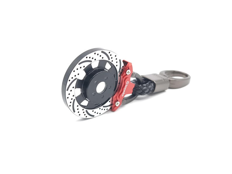 5D Brake Disc Keychain, Car Keys, Birthday Gift, Leather Lanyard