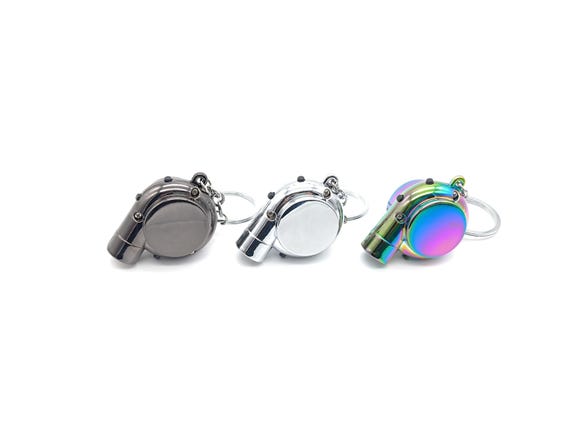 USB Rechargeable Turbo Keychain Lighter L Car Accessories L Metal Keyring L  Creative Automotive Gift L Turbo Cigarette Lighter