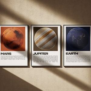 Stunning Space Posters Set - Planets Galaxy Art - Instant Download Prints