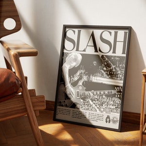 Póster imprimible de Slash para amantes de la música / Decoración de rock vintage / Arte de pared para el hogar / Descarga instantánea