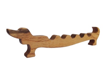 Dachshund Wiener Dog Paint Brush Rest or Holder - Handcrafted From Red Oak