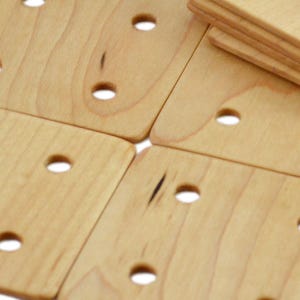 Set of 24 Tablet Weaving Cards with 4 Holes Handcrafted from Maple