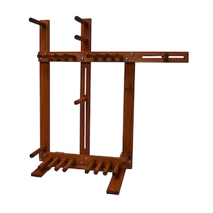 Left-Handed Floor Standing Inkle Loom for Belt Strap and Card Weaving Handcrafted from Oak