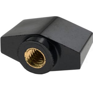 May include: Black plastic wing nut with a gold-colored threaded insert.