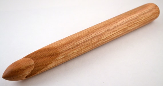 Giant Crochet Hook - Size U 25mm - Handcrafted from Red Oak