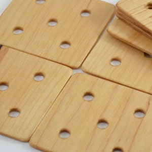 Set of 24 Tablet Weaving Cards, 5 Hole - Handcrafted from Maple
