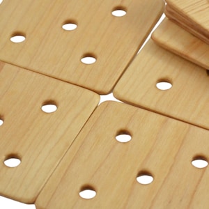 Set of 24 Tablet Weaving Cards with 5 Holes Handcrafted from Maple