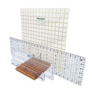17 Slot Ruler Organizer for Quilting and Sewing Handcrafted from Red Oak