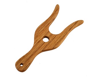 Knitting Fork Lucet or Tvinningsben Handcrafted from Red Oak