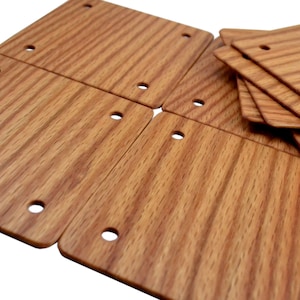 X-Large 4 Inch Tablet Weaving Cards 10pc 4 Hole - Handcrafted from Red Oak