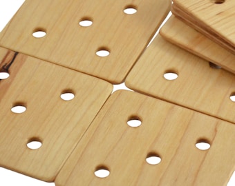 Juego de 10 tarjetas para tejer con tabletas, con 5 agujeros, hechas a mano en madera de arce.