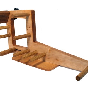 Linkshandig 15-inch inktweefgetouw voor het weven van riem, tablet of kaart - handgemaakt van eikenhout