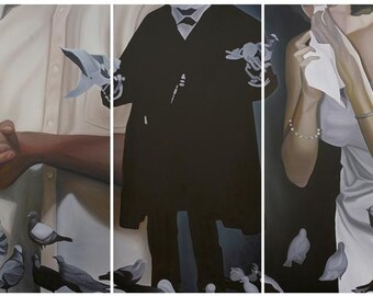 Je ne regrette rien (No regrets) mural sized oil painting on canvas over wood