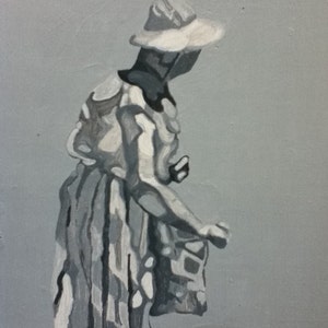 OUT OF LOVE small painting on wood