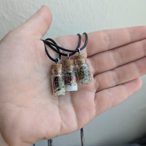 Mini Spell Jar Necklace, Witchy Intention Jewelry, Mystic Boho Bottle Necklace
