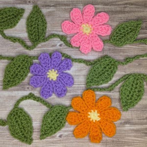 Crochet Flower Vine Garland, Crochet Wall Hangings