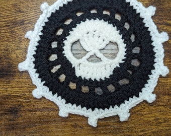 Ensemble de 2 sous-verres tête de mort au crochet