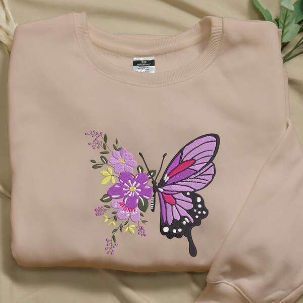 Austria Vibe Cute Butterfly Print Blue Sweatshirt