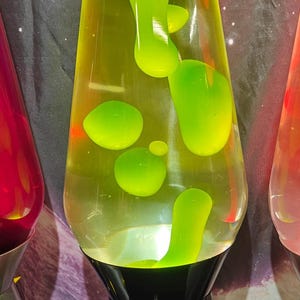 Custom Made 27" Grande Lava Lamp: Alien Green Lava, Custom Black Base