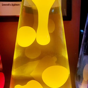 Custom Made 27" Grande Lava Lamp: Bright Yellow Wax, Silver Base, Dimmer