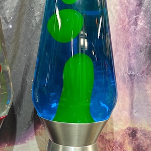 Custom Made 27" Grande Lava Lamp: Yellow Lava, Light Blue Fluid, Custom Dimmer