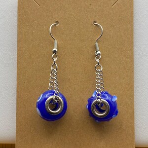 Blue Chunky Bead Earrings