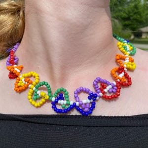 Chunky Rainbow Swirl Funky Bohemian Beaded Layered Necklace