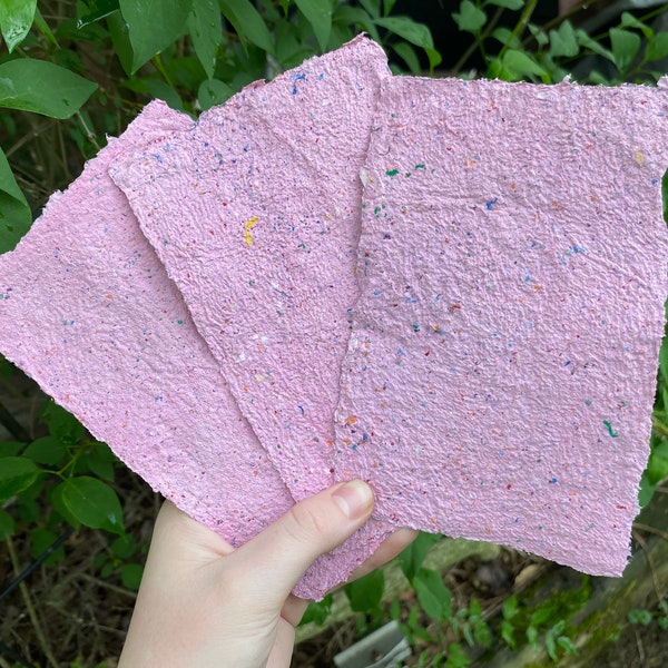 Pink Confetti Homemade Paper