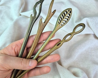 Haarnadel Holz Flora | floraler Haarstab | natürlicher Haarschmuck 18 cm