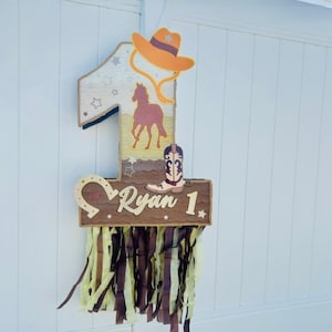 Cowboy Pinata (Numbers available 1-9) Cowboy photo shoot Cowboy Theme decorated Rodeo Birthday Piñata Horse supplies Cowboy boots cowboy hat