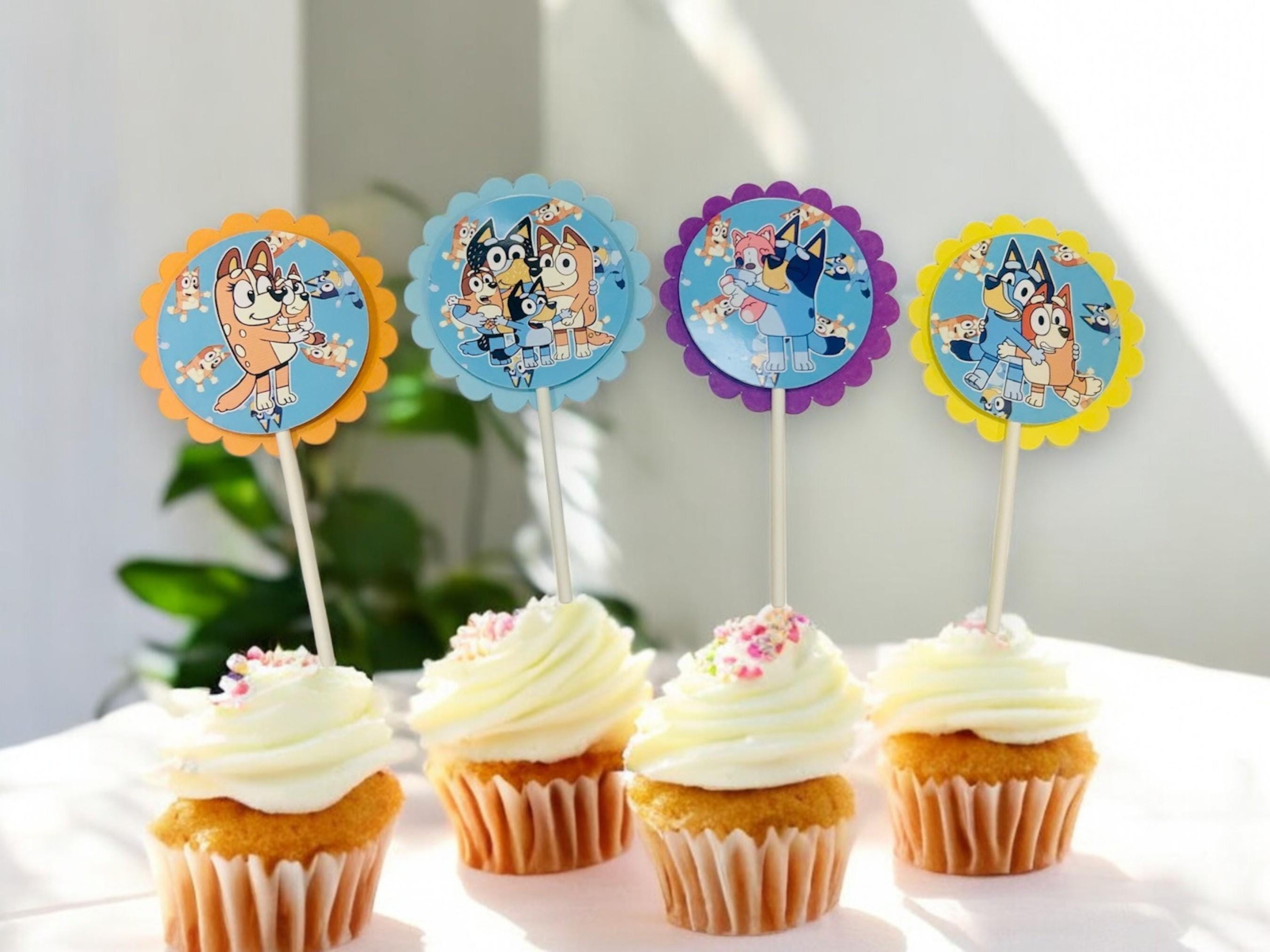 Handmade Bluey Cupcake Toppers