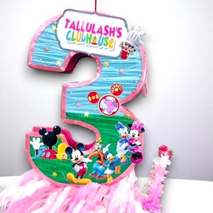 Mickey Mouse Clubhouse pinata, Mickey&#39;s pinata, pinata with numbers from 1 to 9, personalized pinatas, Mickey-themed birthdays.