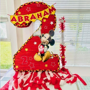 Mickey Mouse Number Pinata: Personalized Birthday Party Decoration image 3
