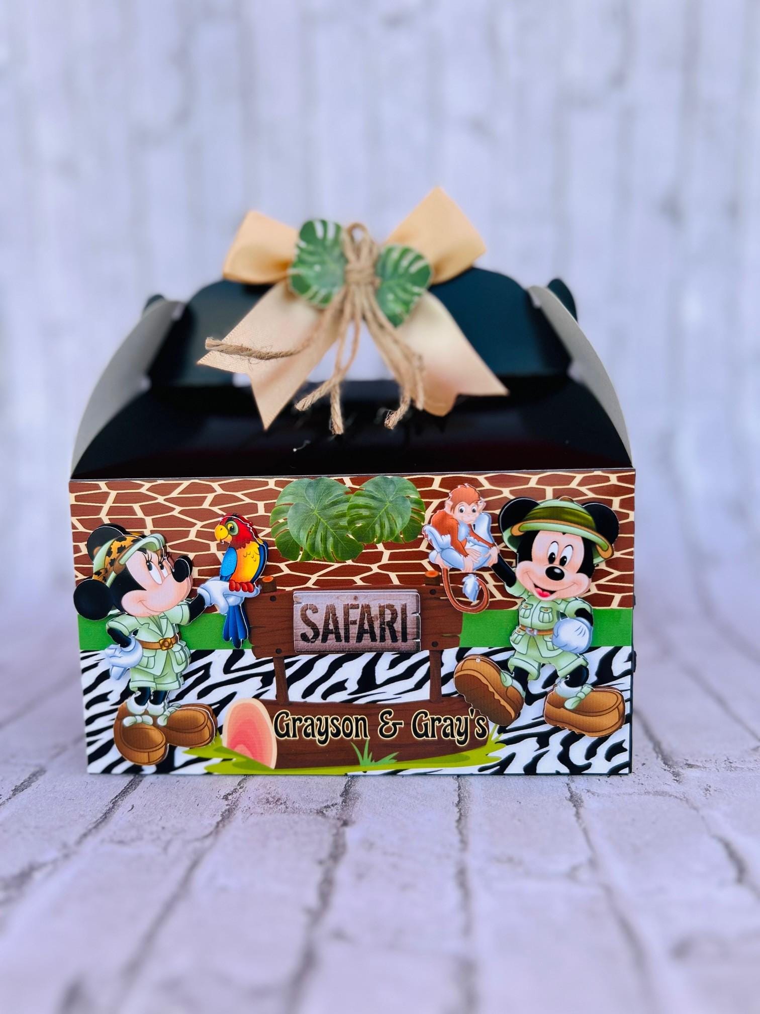 Mickey & Minnie Mouse Safari Gable Box: Birthday Party Favor - Etsy