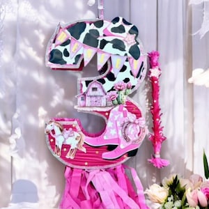 Cowgirl pinata piñata numbers from 1 to 9 rodeo pinata horse pinata cowgirl party pink cowgirl theme rodeo animal&#39;s farm birthday cowgirl .