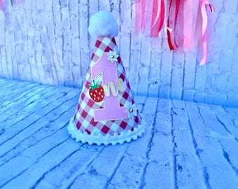 Berry First Birthday Hat: Strawberry Theme Party Decor