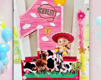 Personalized Cowgirl Number Piñata: Toy Story Jessie, Rodeo Party Decor